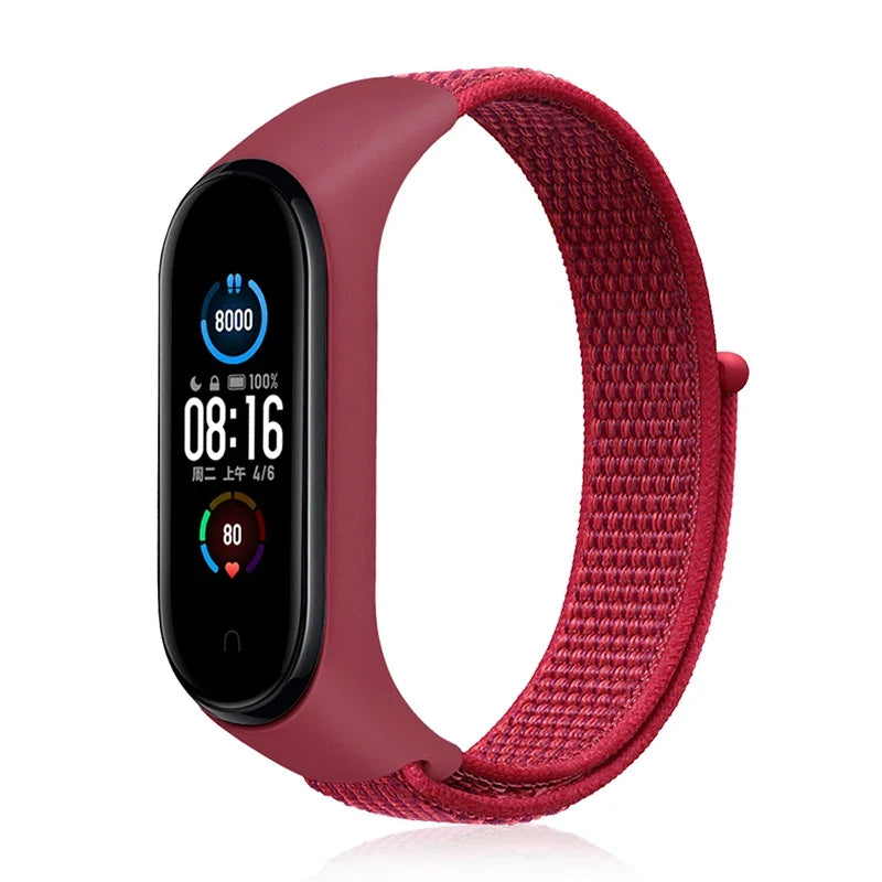 Nylon Loop Strap for Xiaomi Mi Band - Adjustable Sport Wristband Bracelet for Mi Band 3 4 5 6 7 8
