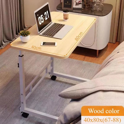 Portable Adjustable Height Desk with Wheels – Oversized Mobile Laptop Study Table for Dormitory, Home Office & Student Use