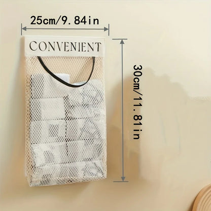 Large-Capacity Wall-Mounted Mesh Garbage Bag Holder – Hanging Kitchen Organizer & Fruit Storage Net for Cabinet Accessories