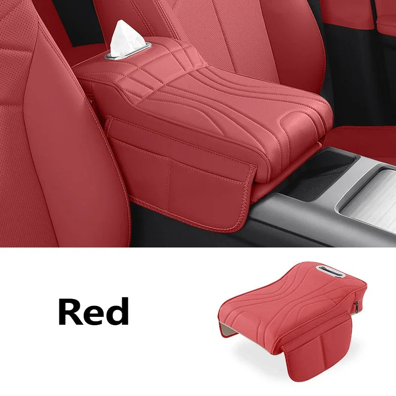 Car Armrest Height Increase Pad with Storage Bag – Leather Center Console Cover for Jaecoo J7, Jetour T2 & Haval H9 (2024–2025)