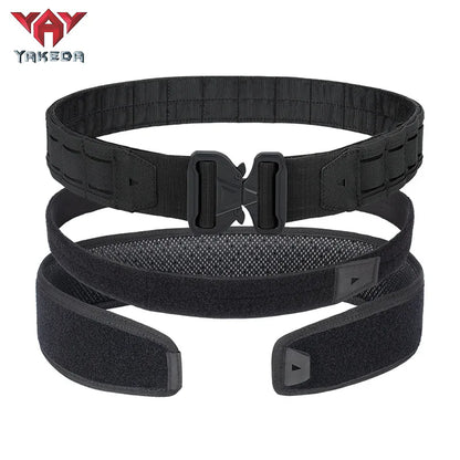 YAKEDA Battle Molle Riggers Belt – Heavy-Duty 3-in-1 Tactical Duty Belt with Anti-Slip Pad & Inner Belt