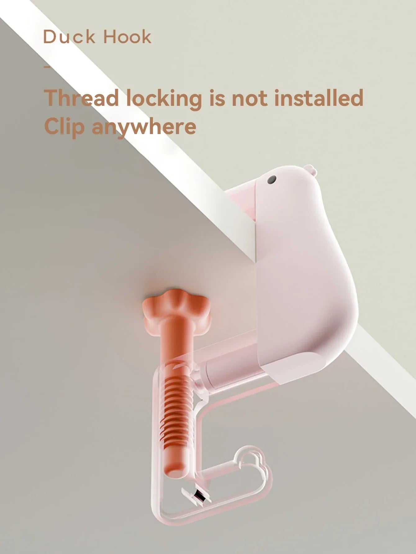 Thinking Duck Portable Hook — Non-Punching Hanging Decor for Table, Wall, Wallet & Handbag, Student & Office Supplies