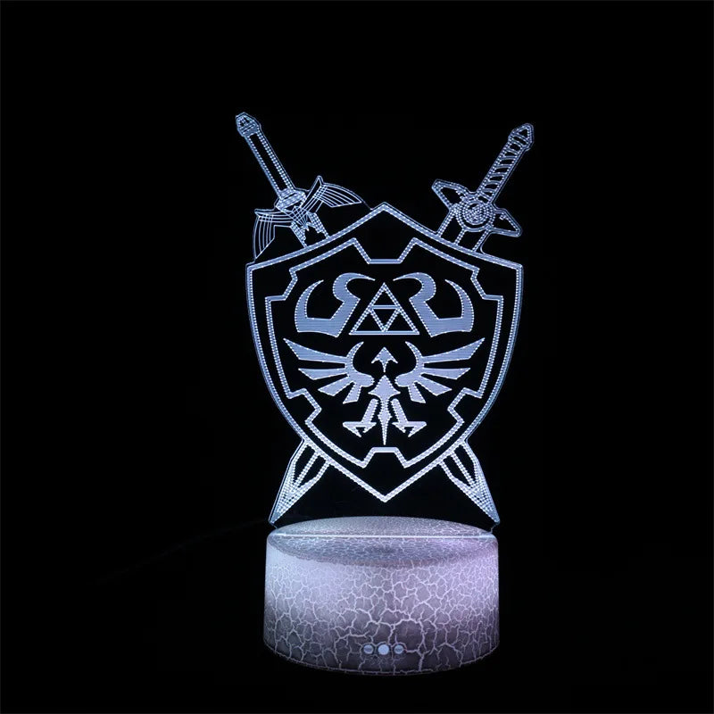 Zelda 3D Night Light Lamp – Link Breath of the Wild Anime Figure for Kids Gift