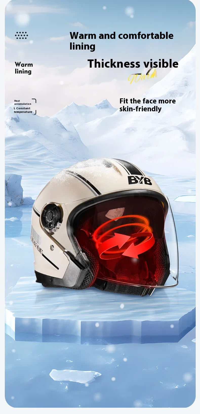2024 New Motorcycle & Electric Car Helmet – Men’s & Women’s Safety Helmet with Anti-Fog Double Lens, Four Seasons Universal