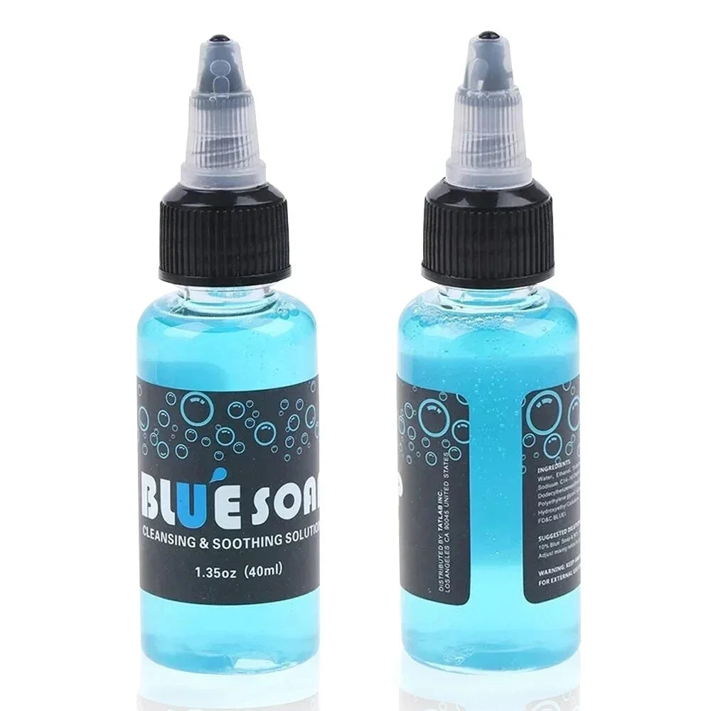 500/40ML Concentrated Tattoo Soap — Green & Blue Mild Cleaning and Soothing Aftercare Solution for Tattoo Salon