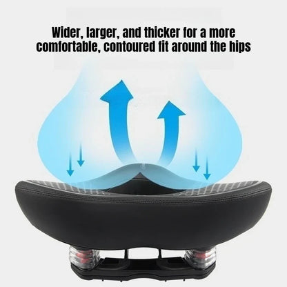 Bicycle Saddle Cushion - Wide Thick Shock-Absorbing Comfortable Seat for MTB, Touring & E-Bikes