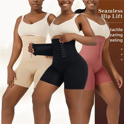 Women’s High Waist Firm Tummy Control Shapewear – Hook Body Shaper Shorts with Butt Lifter Slimming Fajas