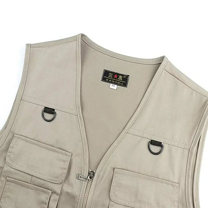 Summer Men's Tactical Hiking Fishing Vest - Multi-pocket Photographer Waistcoat for Outdoor Leisure - Thin Cargo Jacket, Sizes S-6XL
