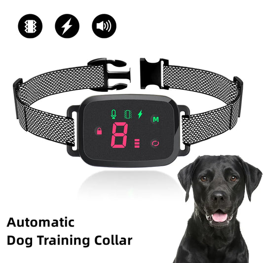 Smart Automatic Anti-Barking Dog Collar: HD Digital Display, IP67 Waterproof - Rechargeable Bark Stopper