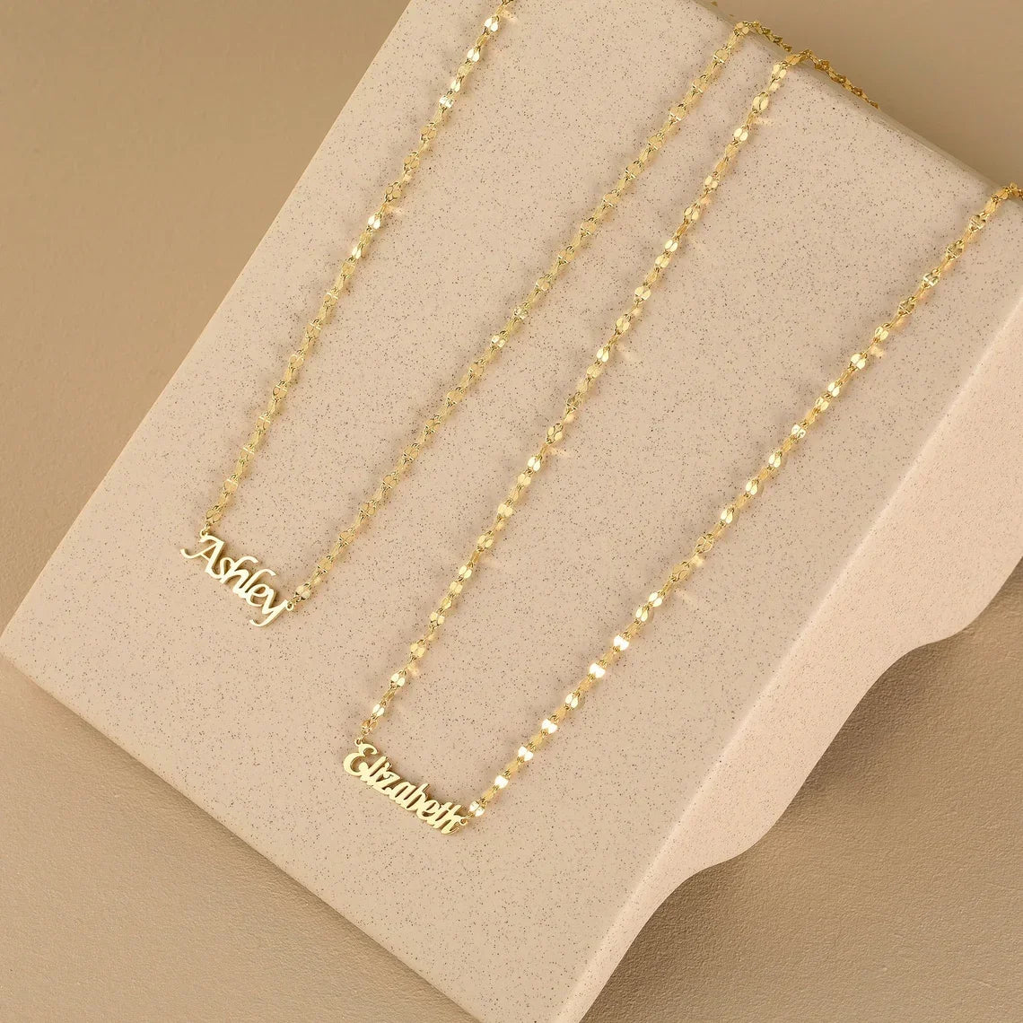 Personalized Gold Name Necklace - Custom Handmade Lip Chain Jewelry Gift for Women, Moms & Birthdays