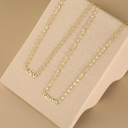 Personalized Gold Name Necklace - Custom Handmade Lip Chain Jewelry Gift for Women, Moms & Birthdays