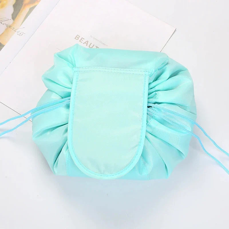 Women’s Drawstring Cosmetic Bag — Portable Waterproof Travel Makeup Organizer & Toiletry Beauty Pouch