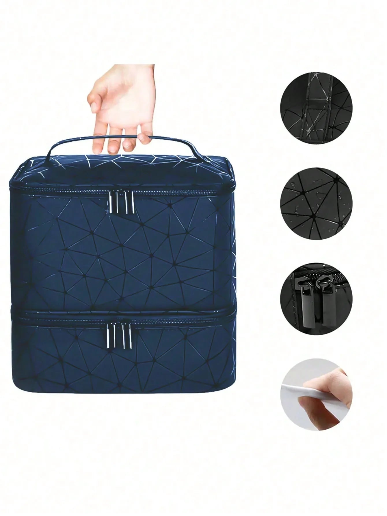 Women's Portable Double-Layer Nail Polish & Essential Oil Storage Bag – Multi-Function Organizer for Travel