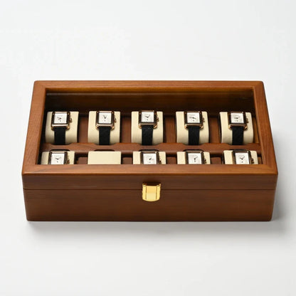Oirlv 10-Slot Watch Box – Large Multifunctional Jewelry & Watch Organizer Display Case