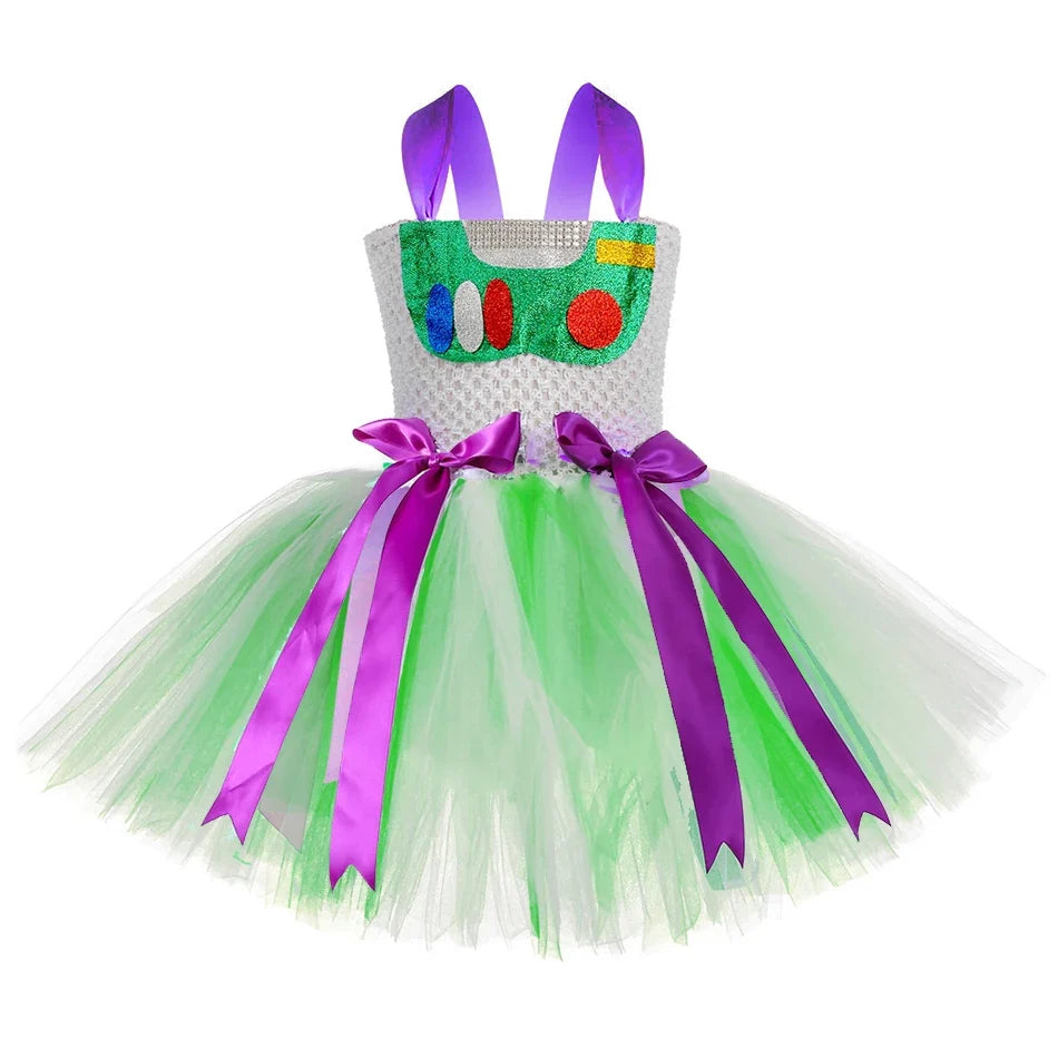 Kids Toy Story Character Tutu Dress - Woody, Jessie, Buzz & Forky Cosplay Costume for Halloween & Stage Performances