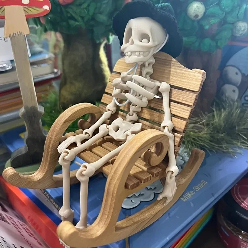 1Pc Magnetic Poseable Skull – Funny Halloween & Easter Fridge Magnet, Quirky Kitchen and Home Decor