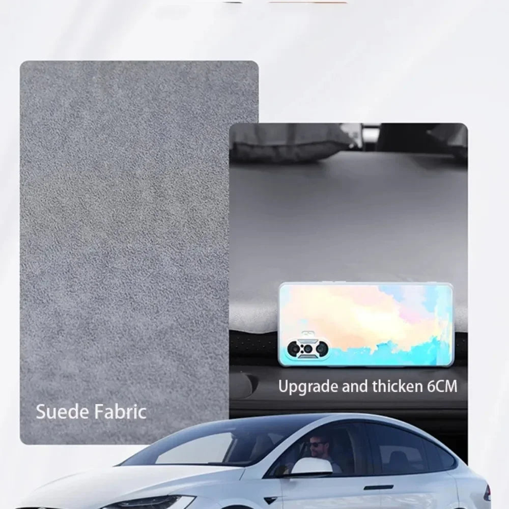 Tesla Model 3 & Model Y Inflatable Car Bed – Suede Fabric Travel Air Mattress for Camping (2017-2024)