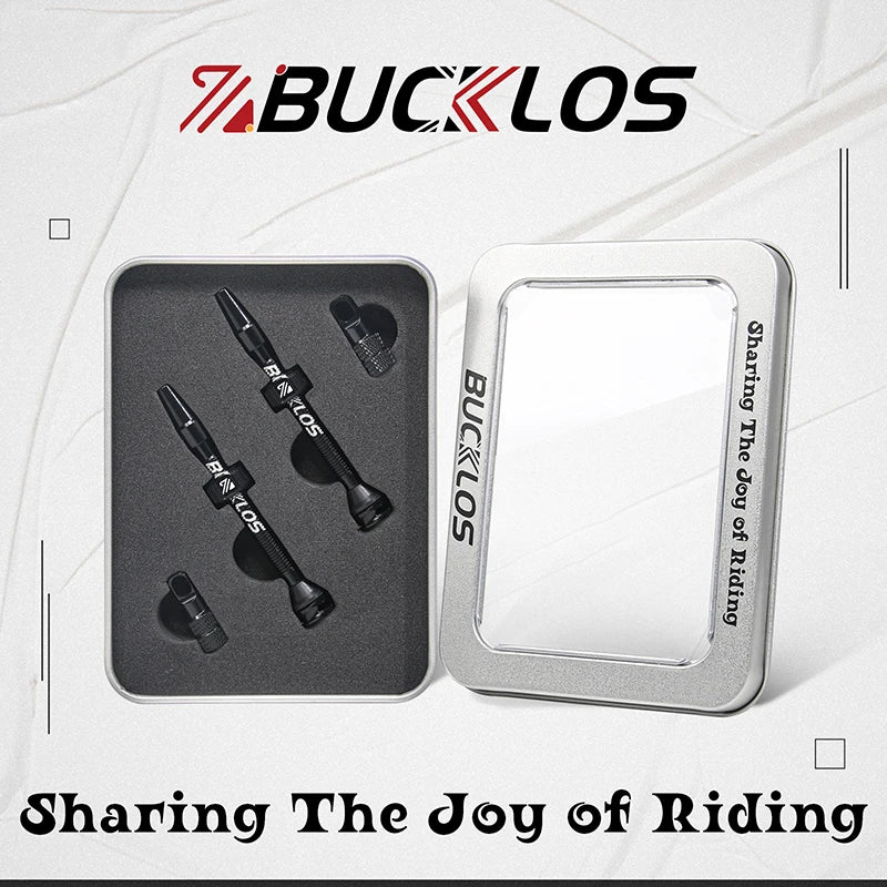 BUCKLOS Tubeless Presta Valves 40–100mm — Aluminum Alloy Bike Valve Stem for Road & MTB