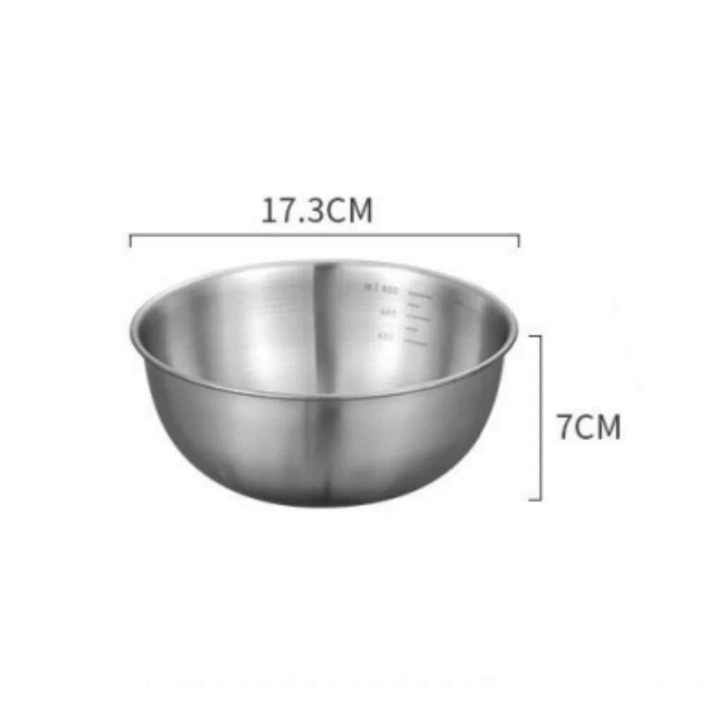 Stainless Steel Mixing Bowl Set (1–3 pcs) with Measurement Scale – Large Capacity Cooking, Baking & Food Storage Bowls for Kitchen Essentials