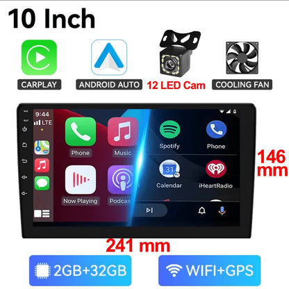 7/9/10-Inch Android 13 Car Radio - Wireless CarPlay, Bluetooth, 64GB Multimedia Stereo