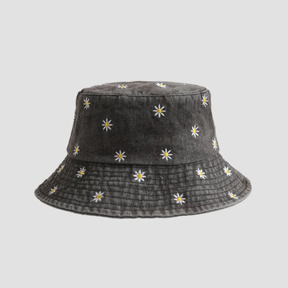Embroidered Denim Bucket Hat – Summer Beach Fisherman Sun Hat for Men & Women | Cute Travel Cotton Sun Protection Cap, Wholesale Style