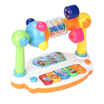 Baby Piano Musical Toy - Rotating Keyboard with Lights & Sounds for Toddler Early Learning Gift