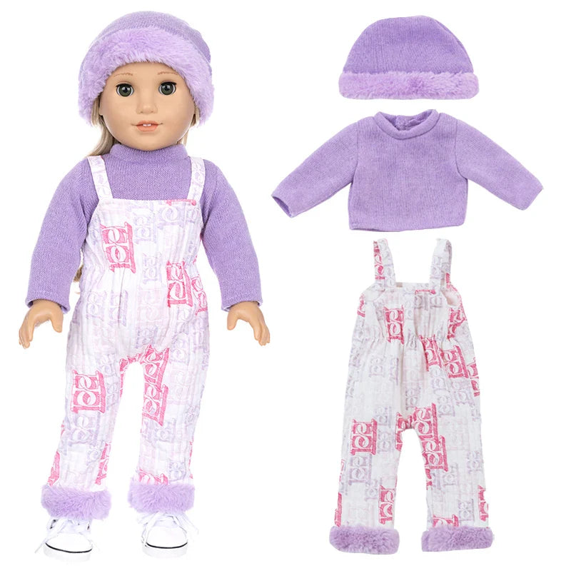 18-Inch Girl Doll Clothes – Pink Coat & Office Dress Outfit, Baby Girl Doll Gift Toy