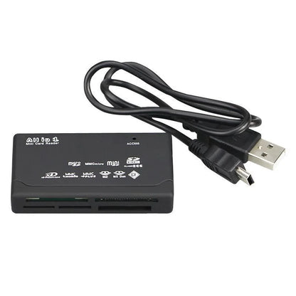 USB 2.0 Mini Memory Card Reader - Multifunctional All-in-One, 480Mbps, Supports TF, M2, XD, CF, Micro SD Cards