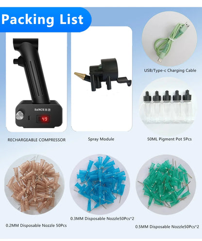 SHANGSE No-Clean Cordless Airbrush Kit – 30PSI Portable Rechargeable Spray Tool for Model Painting & Furniture Restoration