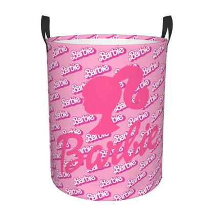 Custom Barbie Logo Laundry Basket – Collapsible Large Capacity Clothes Storage Bin, Disney Baby Hamper