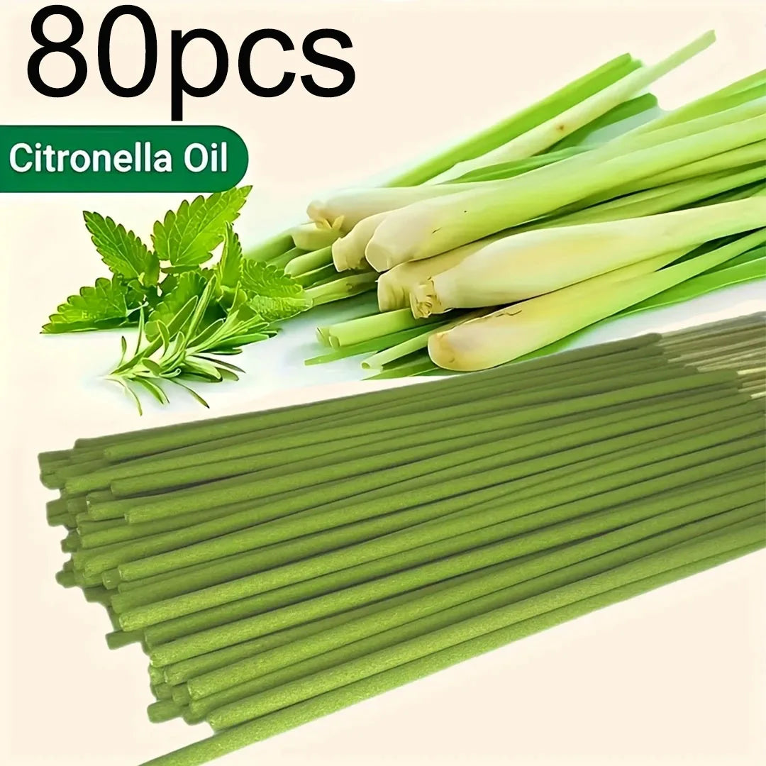 Extended Lemongrass Oil Incense Stick – 45-Minute Burning Artificial Wood for Home, Camping & Outdoor Air Purification