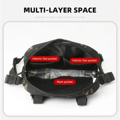 Fishing Chest Bag - Men’s Tactical Waterproof Molle Nylon Backpack, Climbing, Camping, Outdoor Travel Vest, and Fanny Pack