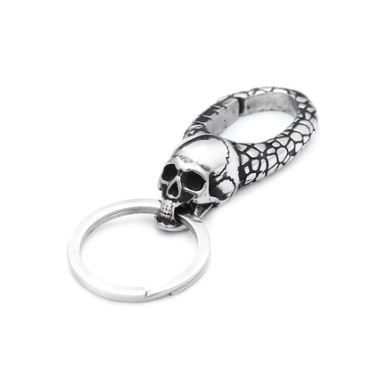 Vintage Punk Stainless Steel Animal Keychain – Dragon Head Fashion Keyring for Men & Women, Waist Belt Clip Jewelry Gift