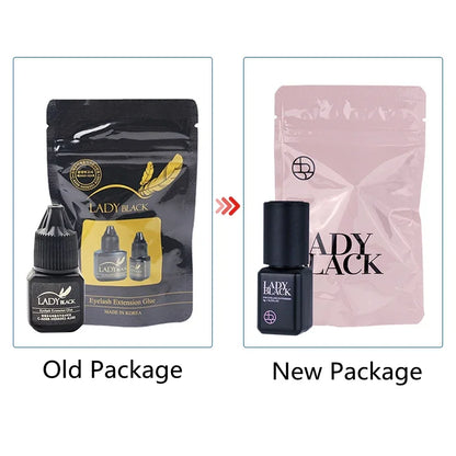 Korea Original 5ml Sky Glue Lady Black - Powerful Low Irritation Lash Glue for Eyelash Extensions, Fast Drying (1-2 Seconds)