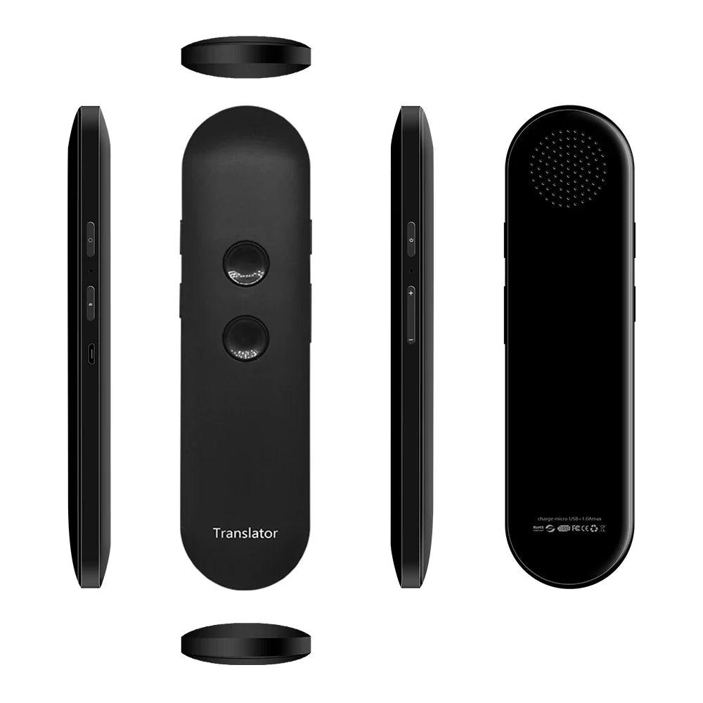 2024 T4 Portable Wireless Smart Translator - Two-Way Instant Voice Translation in 40 Languages, Bluetooth Multi-Language App