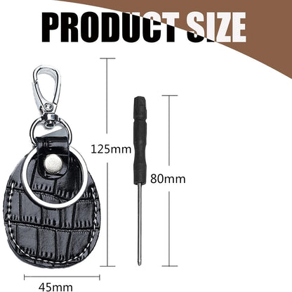 Airtag Holder Keychain — Genuine Leather Handmade Case, Scratch-Resistant Key Ring for Dog Collar & Luggage Cover