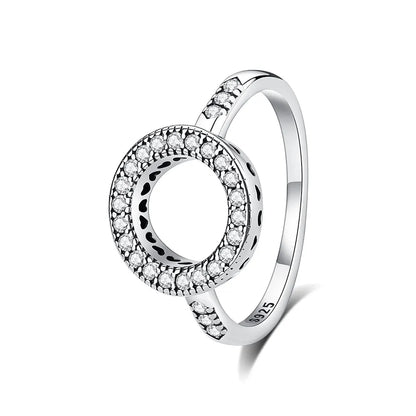 925 Sterling Silver Women’s Ring – Crown, Heart & Wishbone Design with Crystal, Rose Gold Engagement & Wedding Jewelry