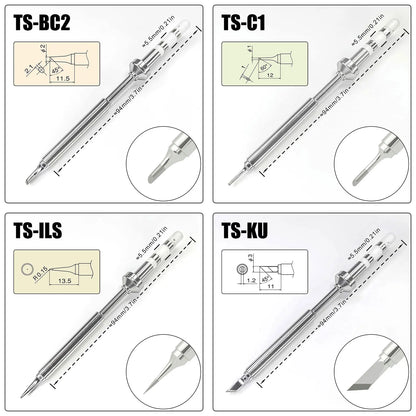 Pine64 TS100 TS101 Soldering Iron Tips – Replacement for Pinecil V2 & TS Series Models, B2 ILS BC2