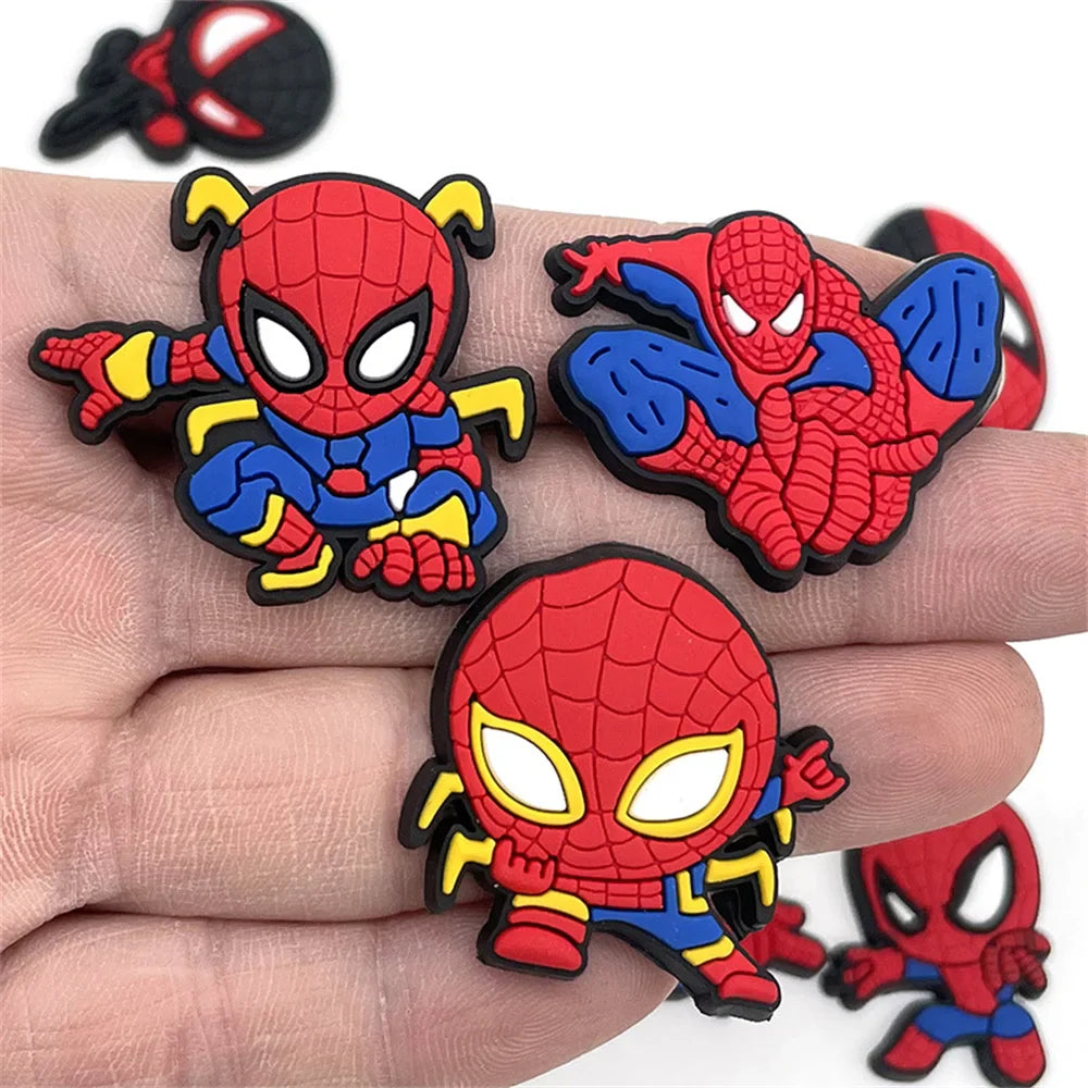 13Pcs Disney Spider-Man Shoe Charms – Cartoon Superhero Accessories for DIY Sandals & Kids Gifts