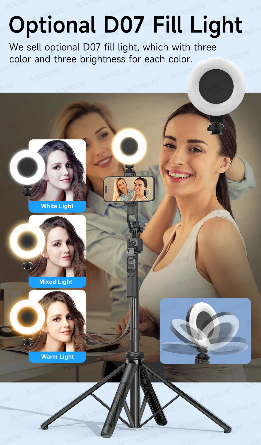 C17 AI Smart Gimbal Tripod – Foldable 360° Selfie Stick with Auto Face Tracking Quadruped Mobile Phone Holder