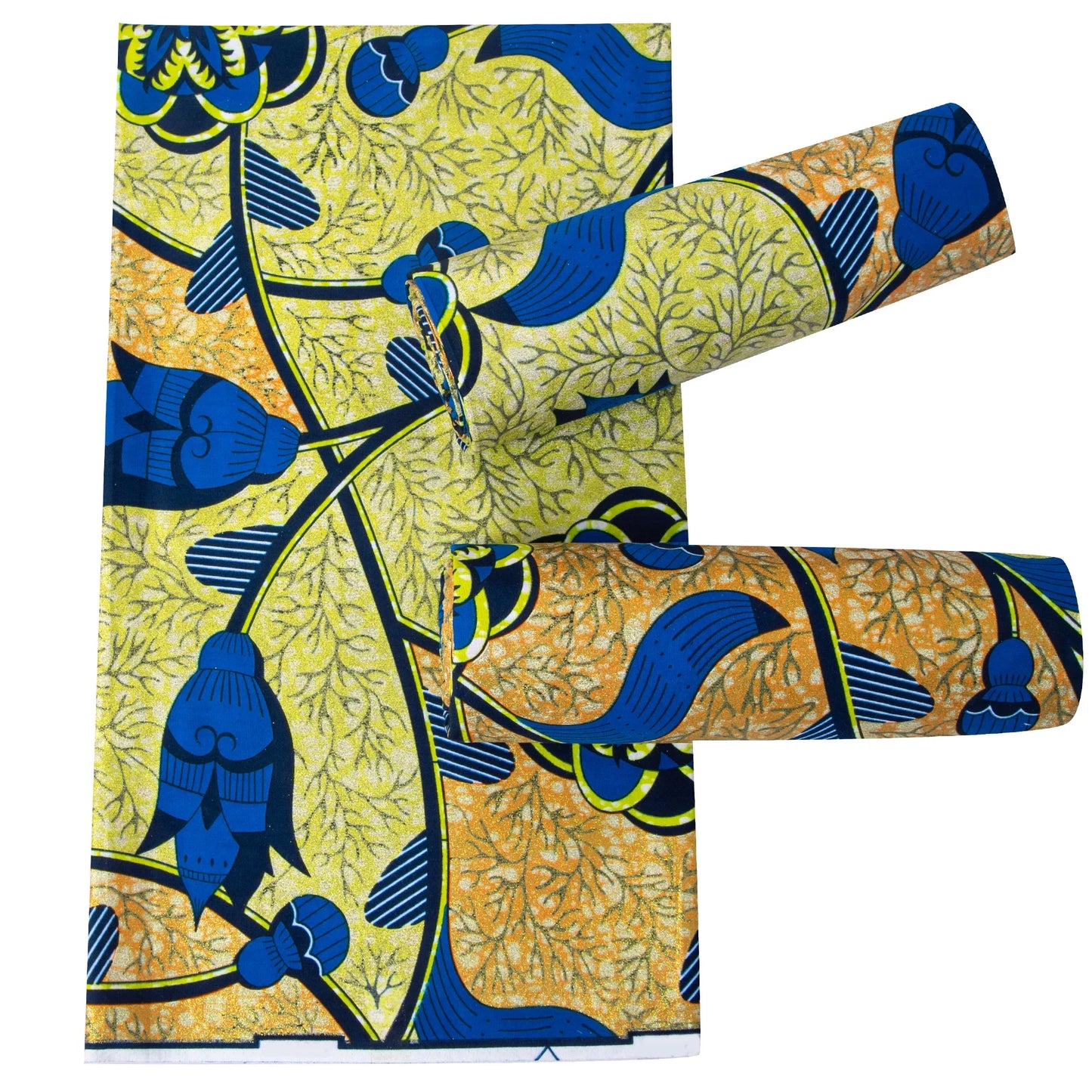 100% Cotton African Ankara Wax Fabric - 6 Yards Party Dress Sewing & Craft Print