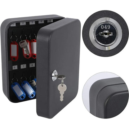 Combination Key Cabinet – Wall-Mounted 20 Key Organizer with Key/Code Lock for Secure Key Storage