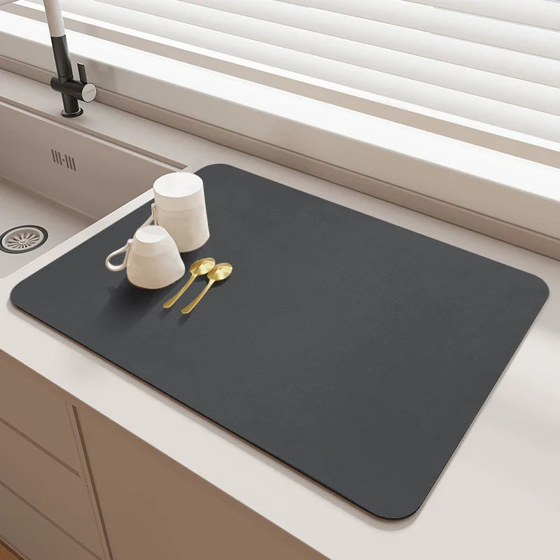 Absorbent Coffee Mats | Solid Color Tableware, Dish Drying Pad, Bottle Placemat & Kitchen Floor Rug