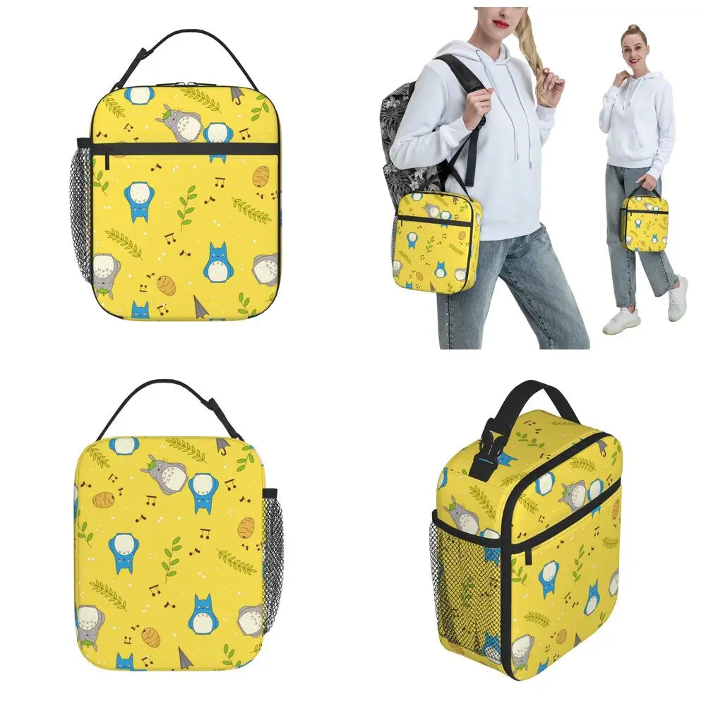 Totoro Miyazaki Anime Insulated Lunch Tote Bag – Portable Thermal Cooler for School & Office