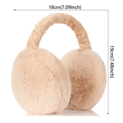 Adjustable Foldable Ear Muffs: Fashion Autumn Winter Plush Ear Warmer for Women & Men - Solid Color Earflap Earmuffs