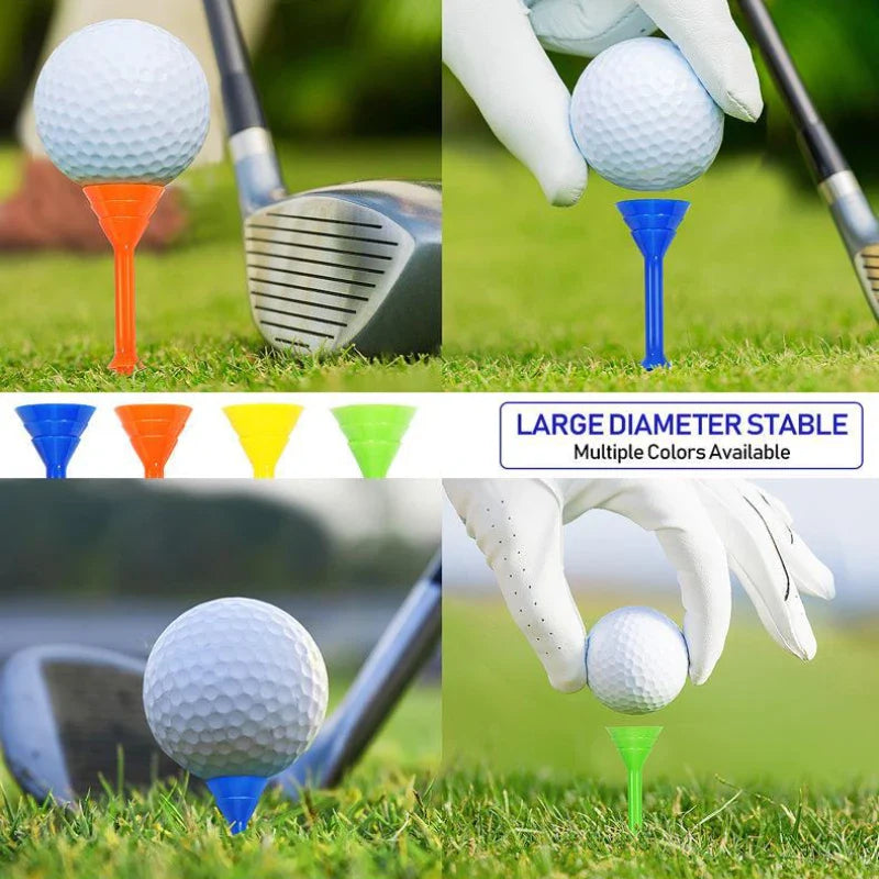 83mm Plastic Golf Tees – Big Cup Plus Scale Design, 50PCS Multi-Color Golf Accessories for Training & Sports (TE007-P)