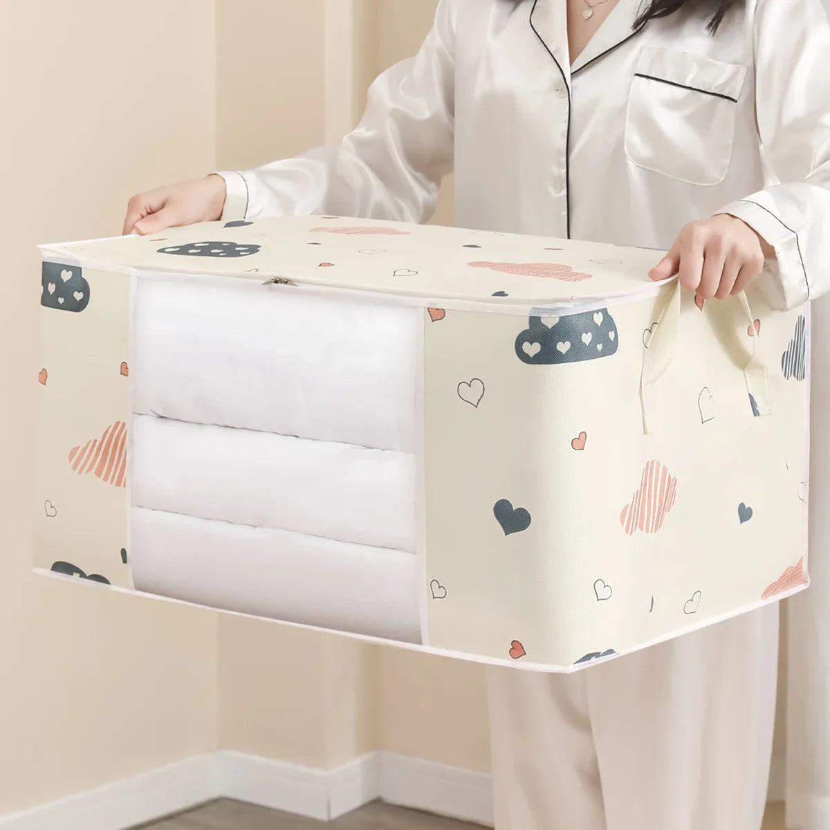 Big Capacity Storage Bag – 4/2/1PCS Moisture & Dust-Proof Organizer for Quilts, Clothes, Duvets, Blankets, and Luggage