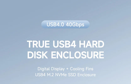 Hagibis 40Gbps USB4 M.2 NVMe SSD Enclosure – LED Display with USB4 Cable for Thunderbolt 4/3 & USB 3.2/3.1/3.0 B+M M-Key SSD Case