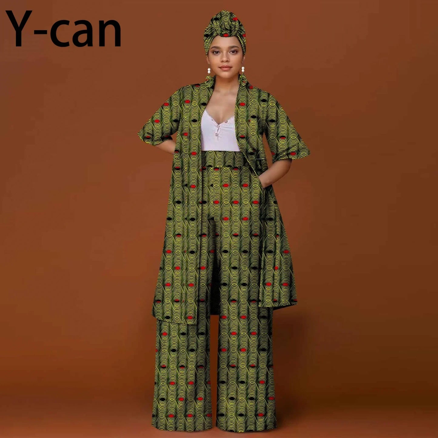 African Ankara 2-Piece Suit Set for Women - Traditional Print Jacket & Pants for Office, Business & Party Wear
