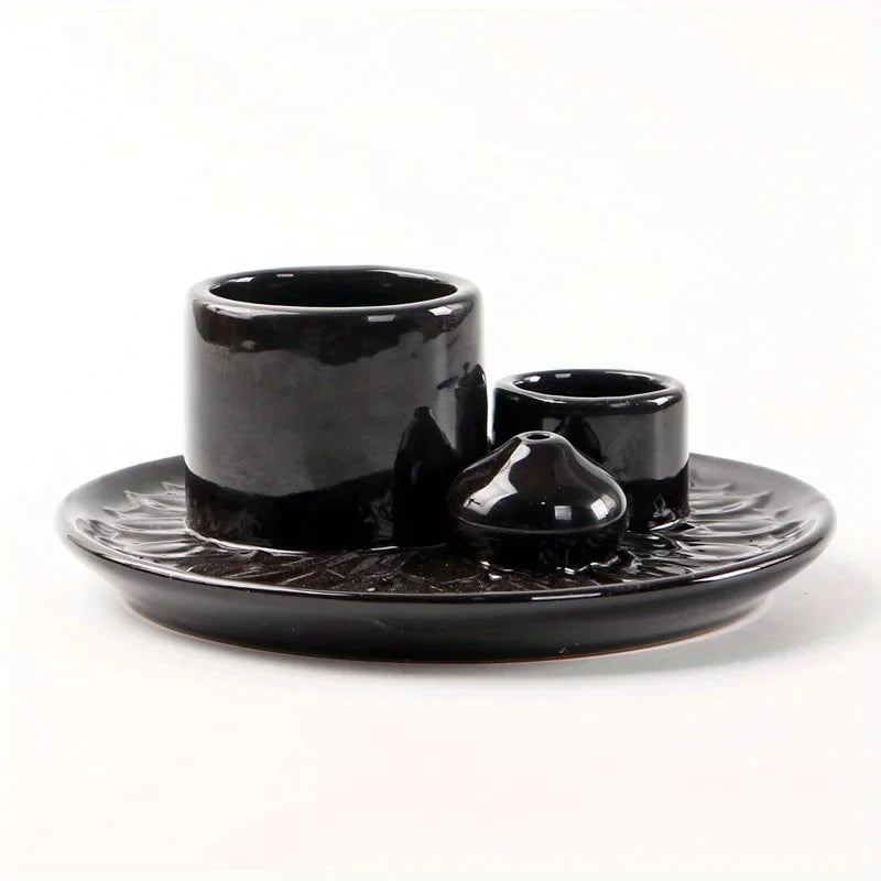 Morandi Ceramic Candle Holder & 4 in 1 Incense Burner – Palo Santo, Sage, Stick & Cone Holder